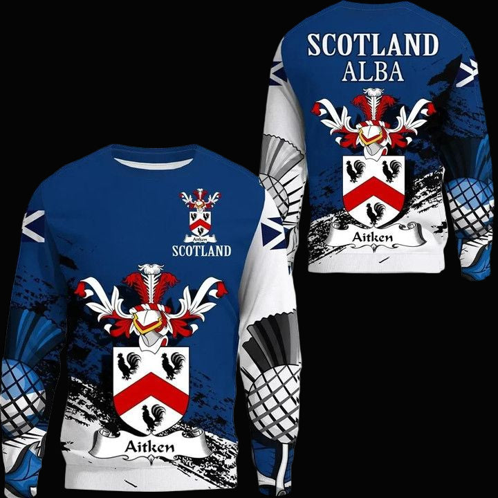 Aitken Scottish Family Crest Scotland Special Sweater A7 ? Usalast