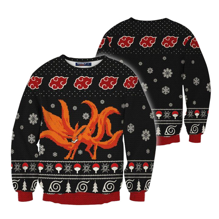 Akatsuki Kurama Naruto Anime Unisex Wool Sweater Christmas ? Usalast