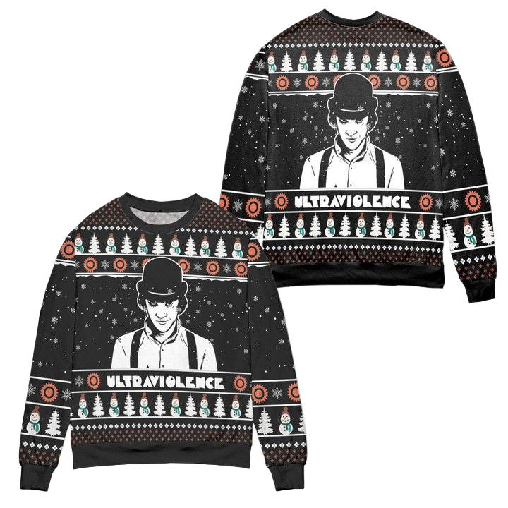 Alex A Clockwork Orange Snowman Pattern Ugly Christmas Sweater ? Usalast