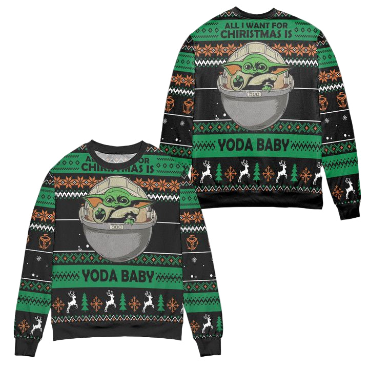 All I Want For Christmas Is Yoda Baby Ugly Christmas Sweater ? Usalast