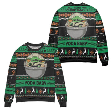 All I Want For Christmas Is Yoda Baby Ugly Christmas Sweater ? Usalast