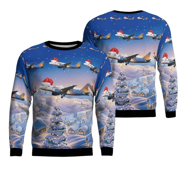 Allegiant Air Airbus A319-111 Christmas Sweater 3D ? Usalast