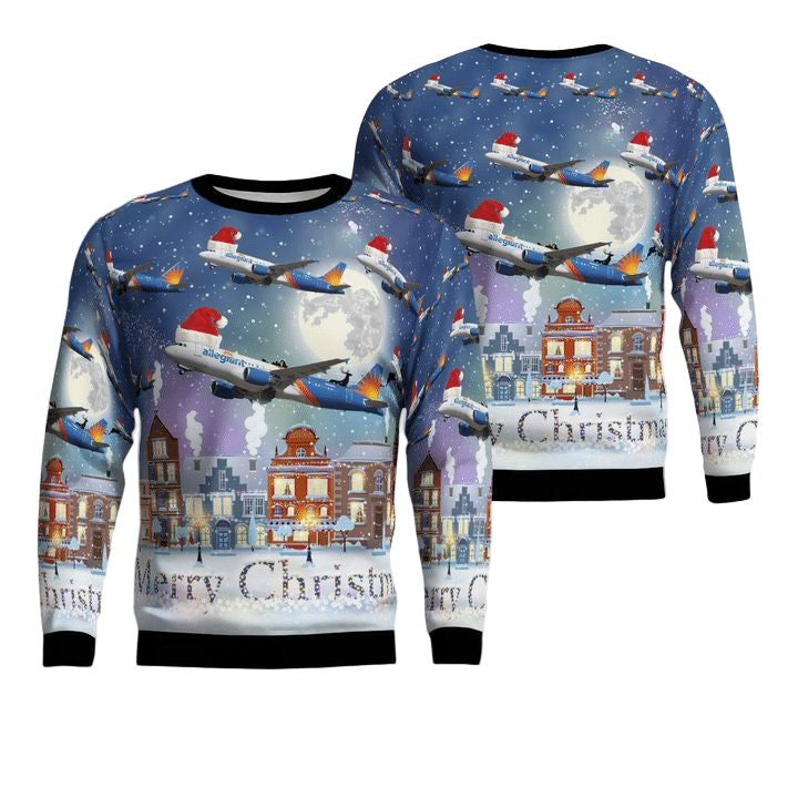 Allegiant Air Airbus A320-214 Christmas Sweater 3D ? CB11 ? Usalast