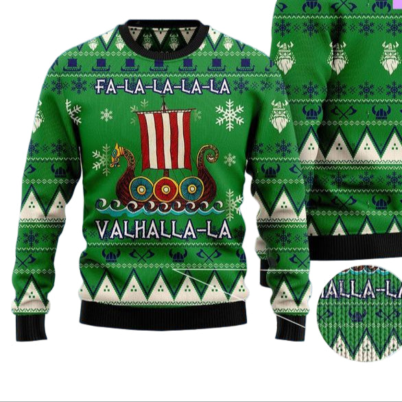Amazing Viking Valhalla Viking Xmas 3d Ugly Christmas Sweater ? Usalast
