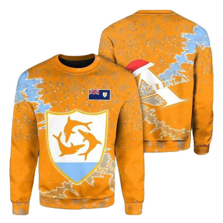 Anguilla Christmas Coat Of Arms Sweater X Style J78 ? Usalast