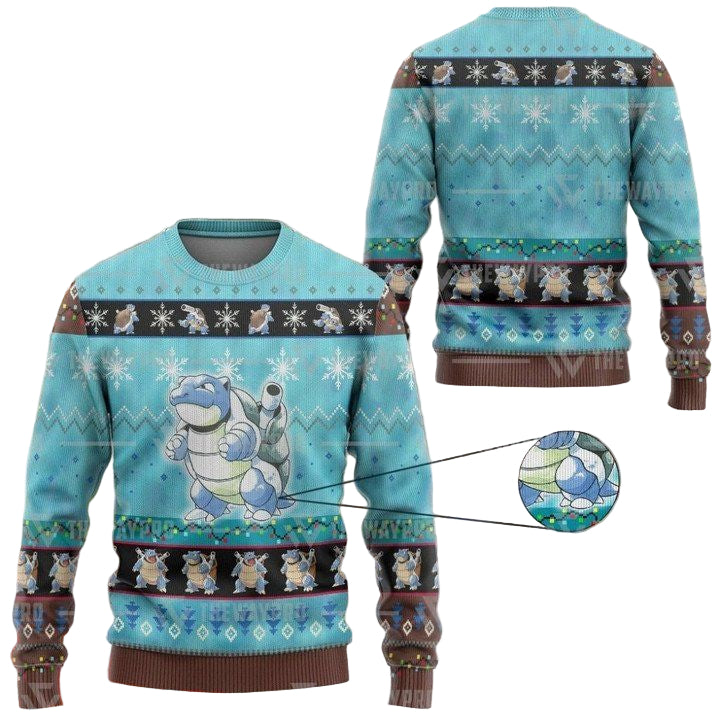 Anime Pokemon Blastoise Christmas Sweater ? Usalast