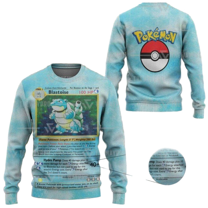 Anime Pokemon Blastoise Imitation Knitted Sweater ? Usalast