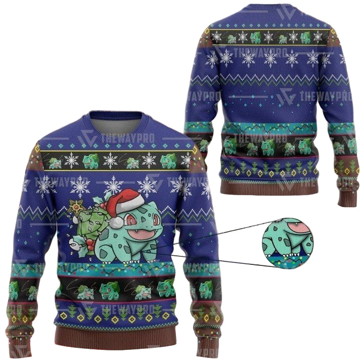 Anime Pokemon Bulbasaur Christmas Sweater ? Usalast