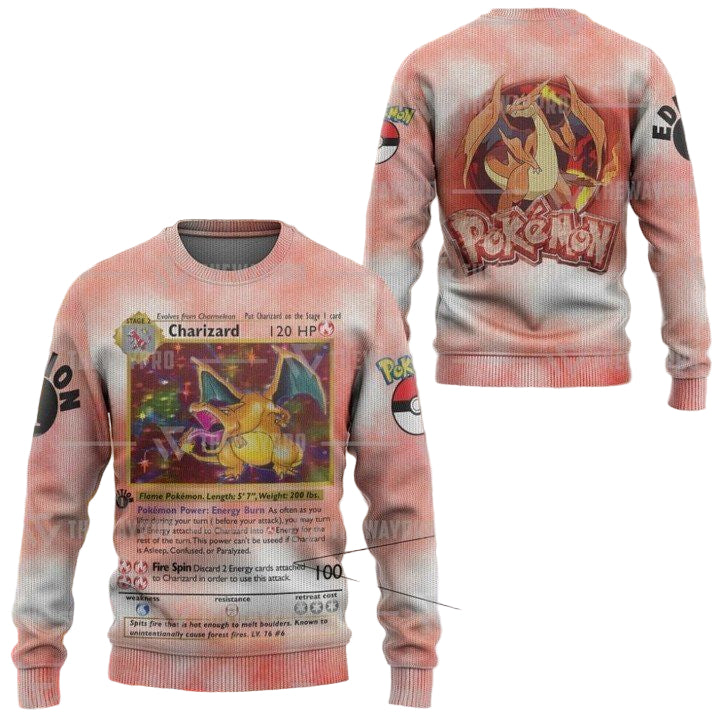 Anime Pokemon Charizard Christmas Sweater ? Usalast