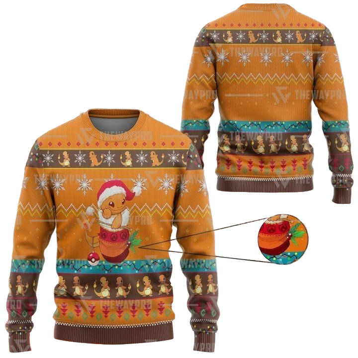 Anime Pokemon Charmander Christmas Sweater ? Usalast