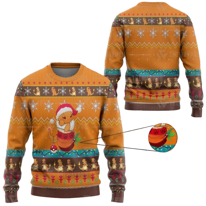 Anime Pokemon Charmander Sweater Ugly Sweater ? Usalast