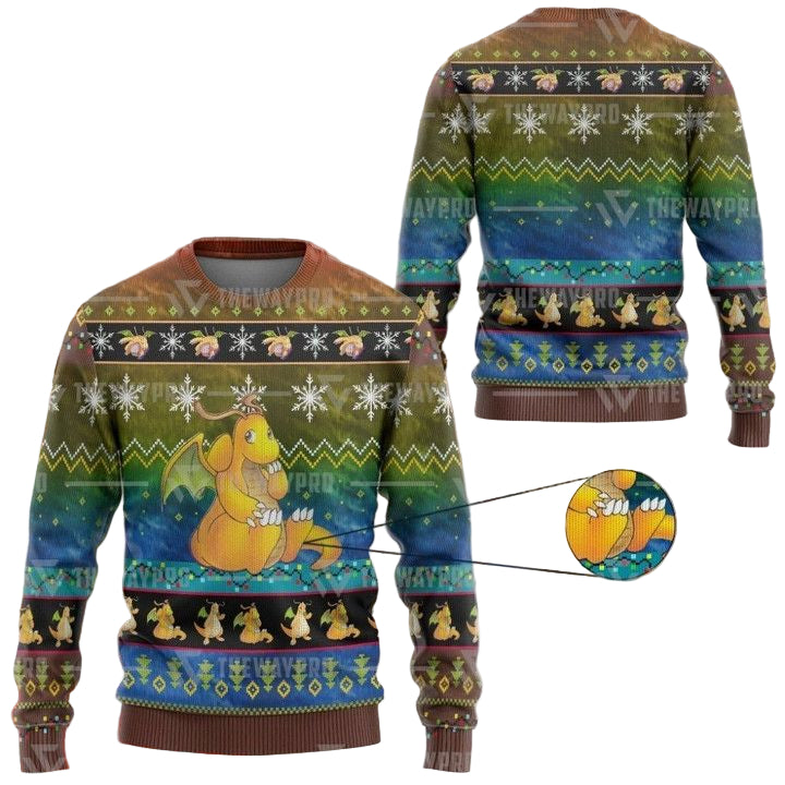 Anime Pokemon Dragonite Christmas Sweater ? Usalast