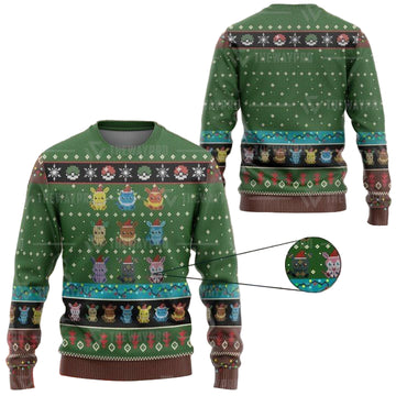 Anime Pokemon Eevee Evolution Christmas Sweater ? Usalast