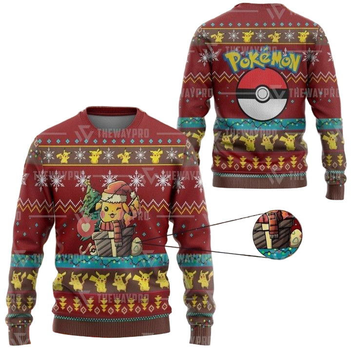 Anime Pokemon Electric Gift Christmas Sweater ? Usalast