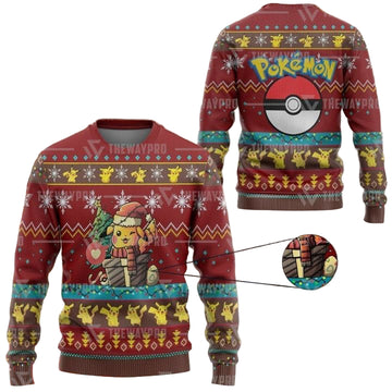 Anime Pokemon Electric Gift Christmas Sweater ? Usalast