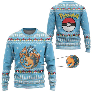 Anime Pokemon Fire Flying And Dragon Christmas Sweater ? Usalast