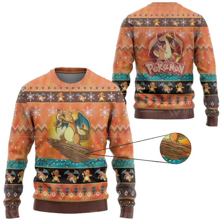 Anime Pokemon Fire King Pokemon Christmas Sweater ? Usalast