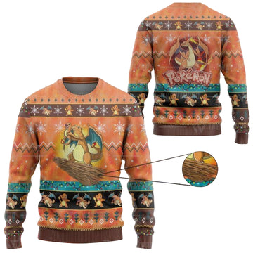 Anime Pokemon Fire King Pokemon Christmas Sweater ? Usalast