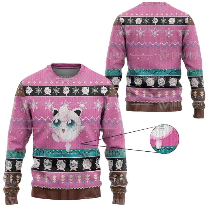 Anime Pokemon Jigglypuff Christmas Sweater ? Usalast