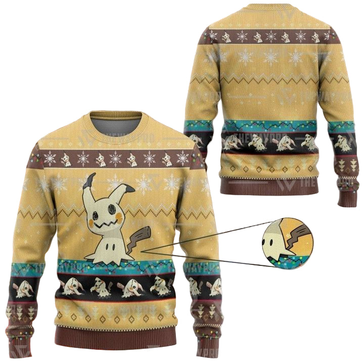 Anime Pokemon Mimikyu Christmas Sweater ? Usalast