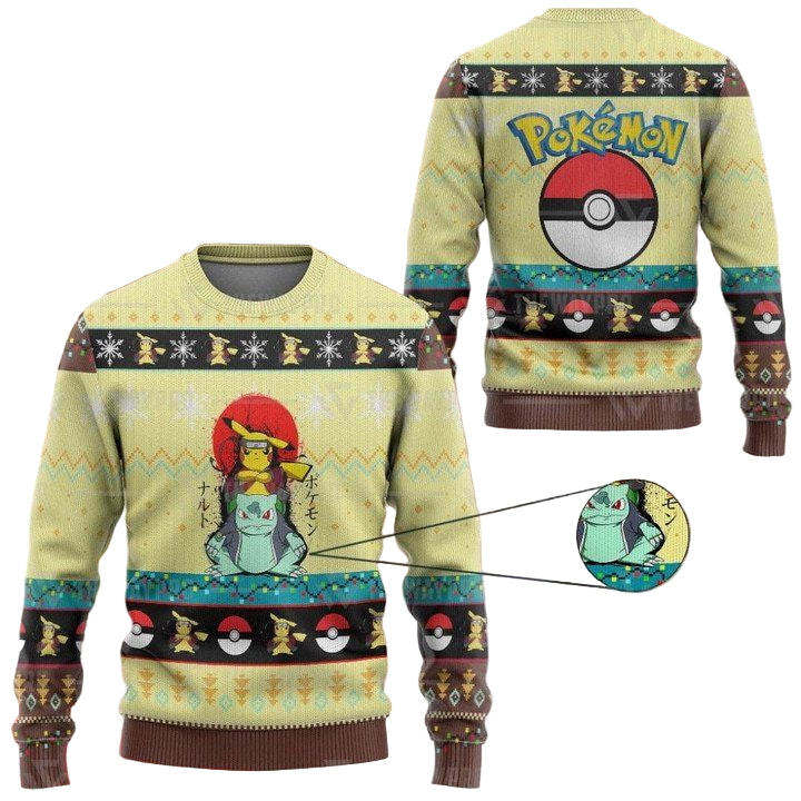 Anime Pokemon Pikuto Christmas Sweater ? Usalast
