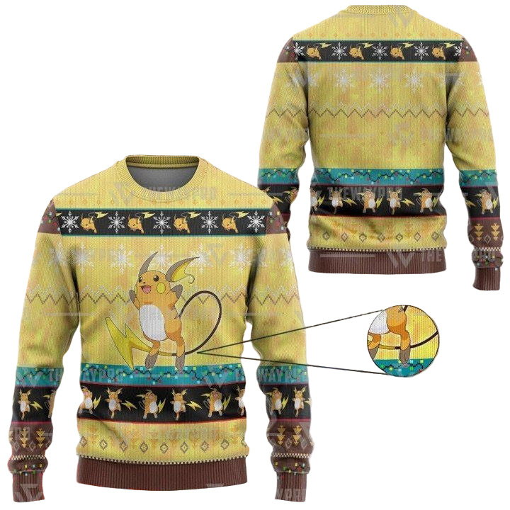 Anime Pokemon Raichu Christmas Sweater ? Usalast