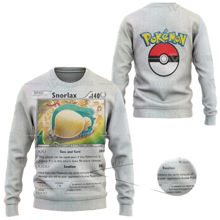 Anime Pokemon Snorlax Christmas Sweater ? Usalast