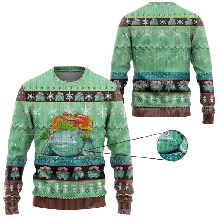 Anime Pokemon Venusaur Christmas Sweater ? Usalast