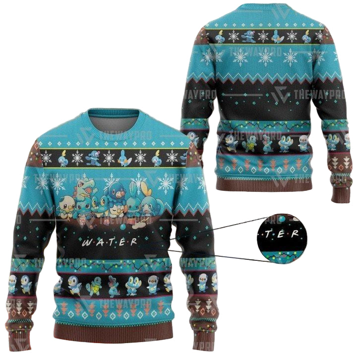 Anime Pokemon Water Christmas Sweater ? Usalast