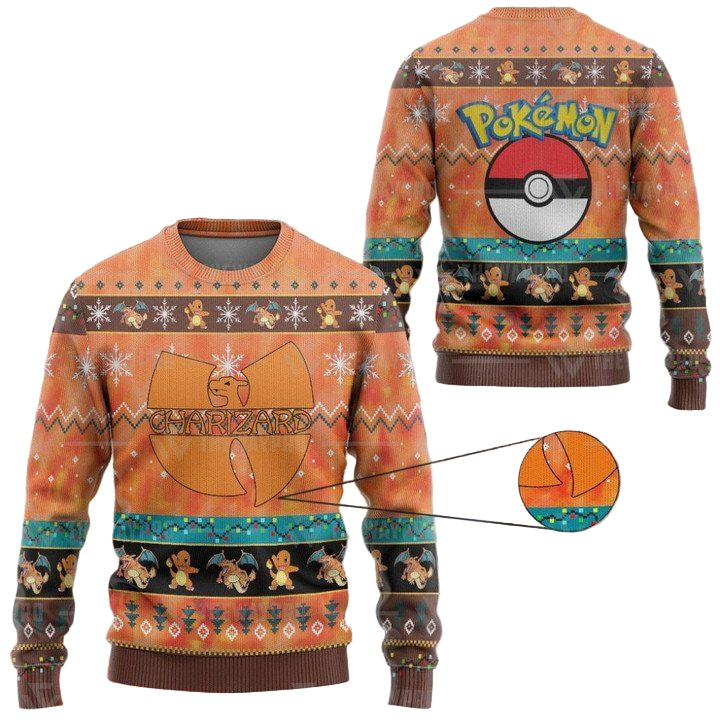 Anime Pokemon Wutang Charizard Christmas Sweater ? Usalast