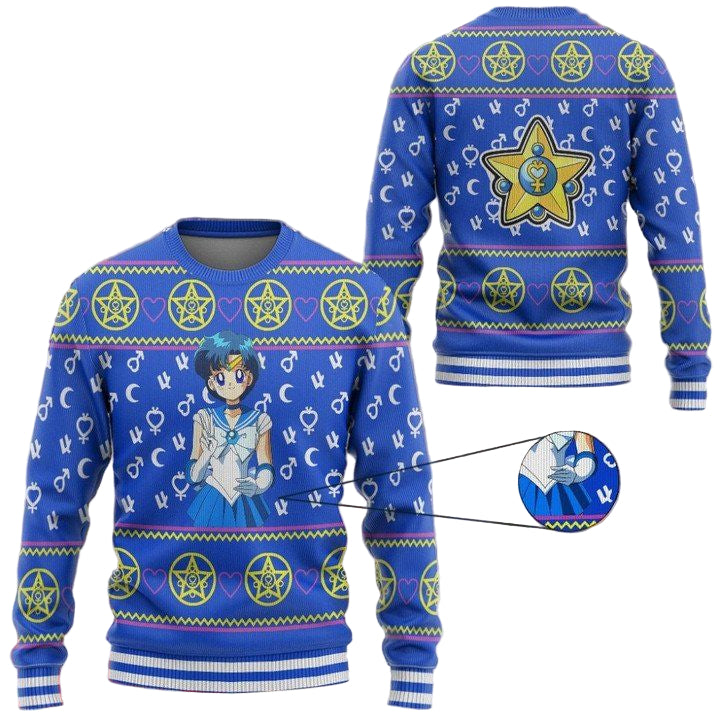 Anime Sailor Moon Mercury Christmas Sweater ? Usalast