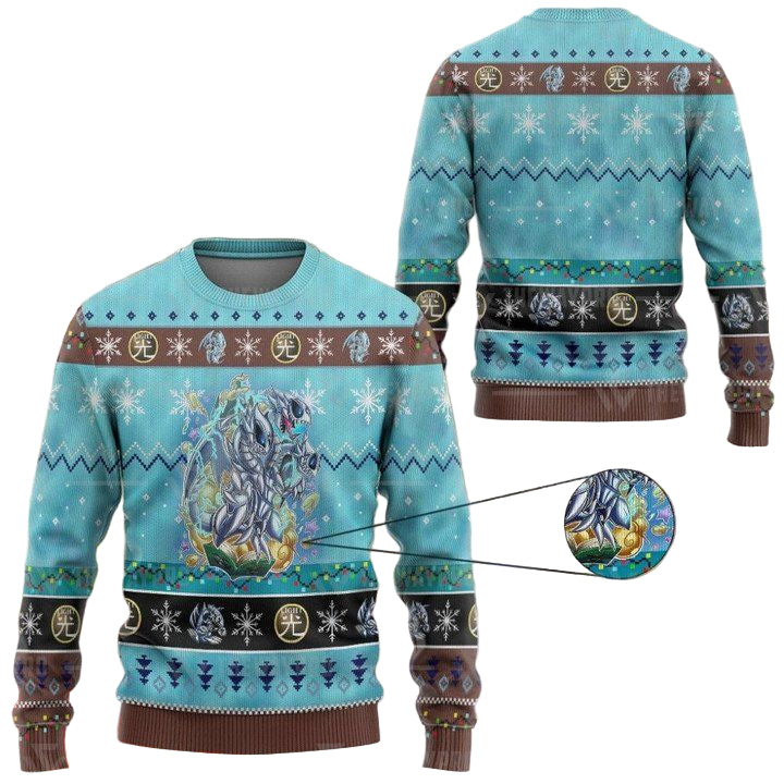Anime Yu Gi Oh Blue Eyes Toon Ultimate Dragon Christmas Sweater ? Usalast