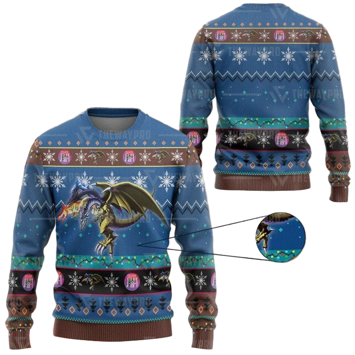 Anime Yu Gi Oh Five Headed Dragon Christmas Sweater ? Usalast