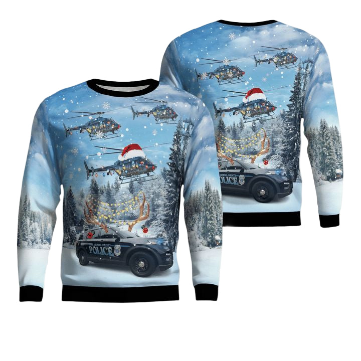 Anne Arundel County Maryland Anne Arundel County Police Department Car And Bell 407 Helicopter Sweater 3D ? Usalast