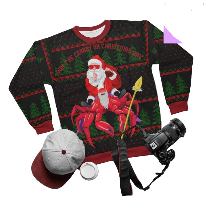 Anta Riding On A Crab Crustaceancore Dont Be Crabby On Day 3d Ugly Christmas Sweater ? Usalast
