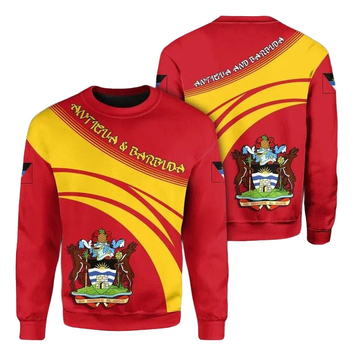 Antigua And Barbuda Coat Of Arms Sweater Cricket Style J5W ? Usalast