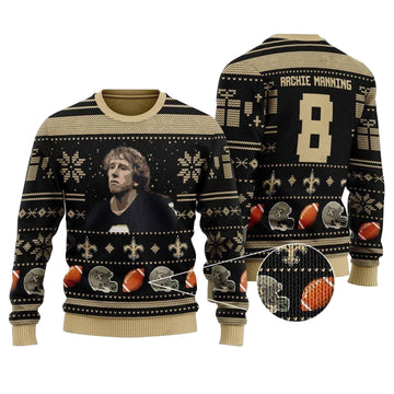Archie Manning 8 New Orleans Saints Nfl Christmas Sweater ? Usalast