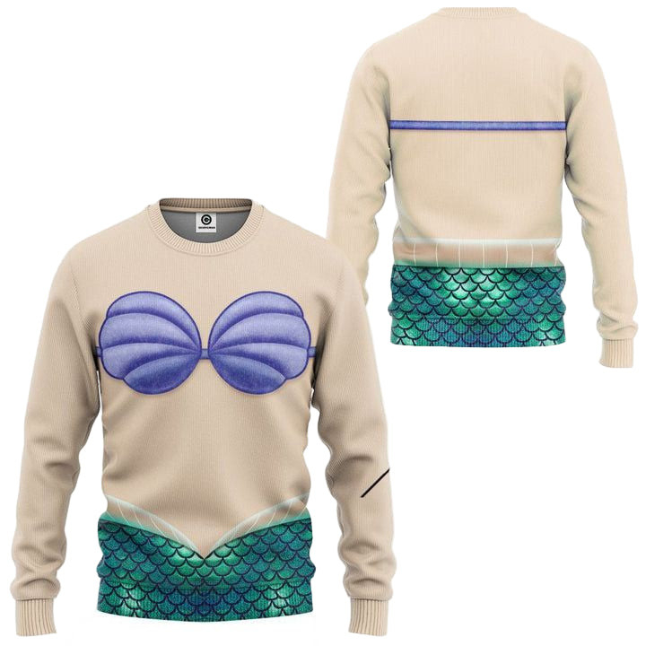 Ariel The Little Mermaid Costume Disney Ugly Christmas Sweater ? Usalast