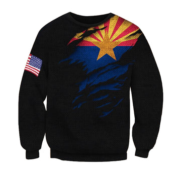 Arizona State Flag ? American Flag Sweater Arizona Flag Basic Sweater Winter Gift For Him ? Usalast