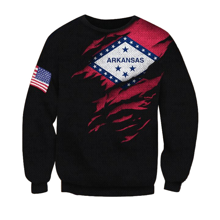 Arkansas Flag And American Flag Logo Sweater Arkansas State Flag Xmas Gift For Boyfriend ? Usalast