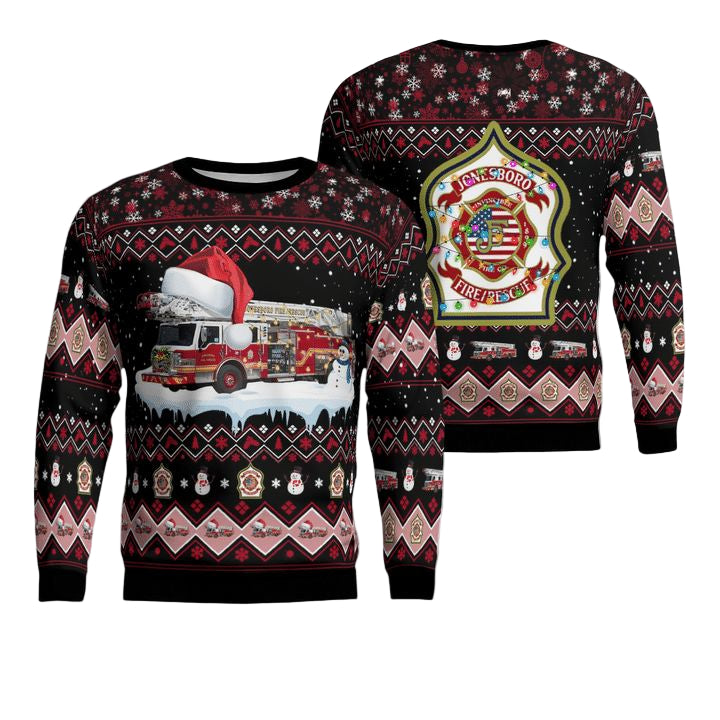 Arkansas Jonesboro Fire Department Christmas AOP Sweater ? Usalast