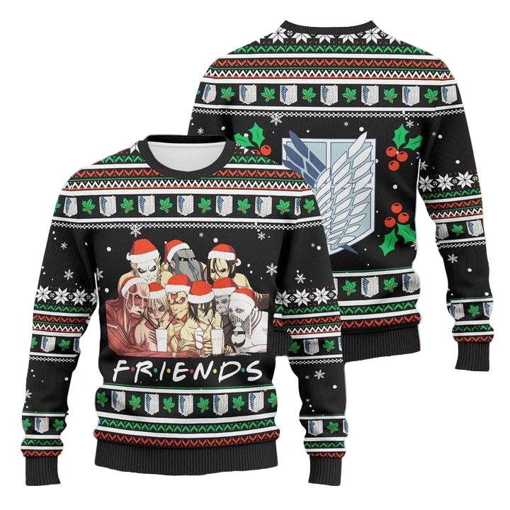Attack On Titan Friend Unisex Wool Sweater Christmas Gift ? Usalast