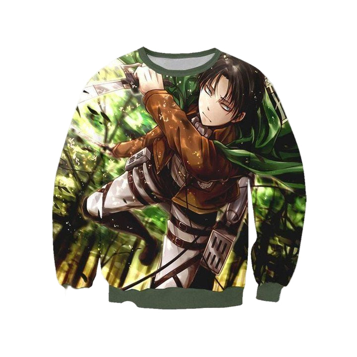 Attack On Titan Sweater ? Levi Soaring Through The Forest 3D Printed Sweater ? Usalast