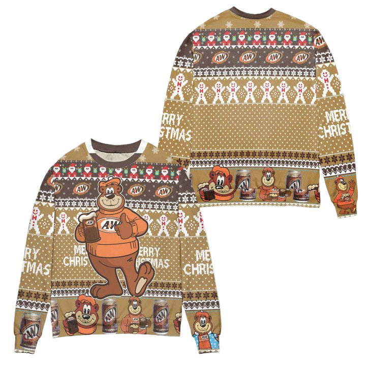 AW Root Beer Snowflake Pattern Ugly Christmas Sweater ? Usalast