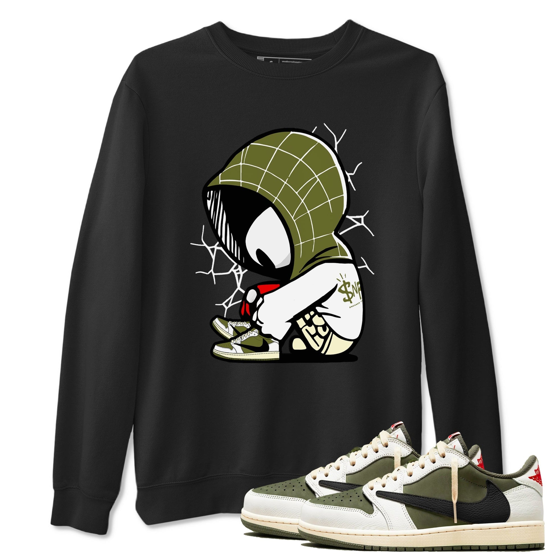 Baby Spider Sneaker Tees - Air Jordan 1 Travis Scott Medium Olive