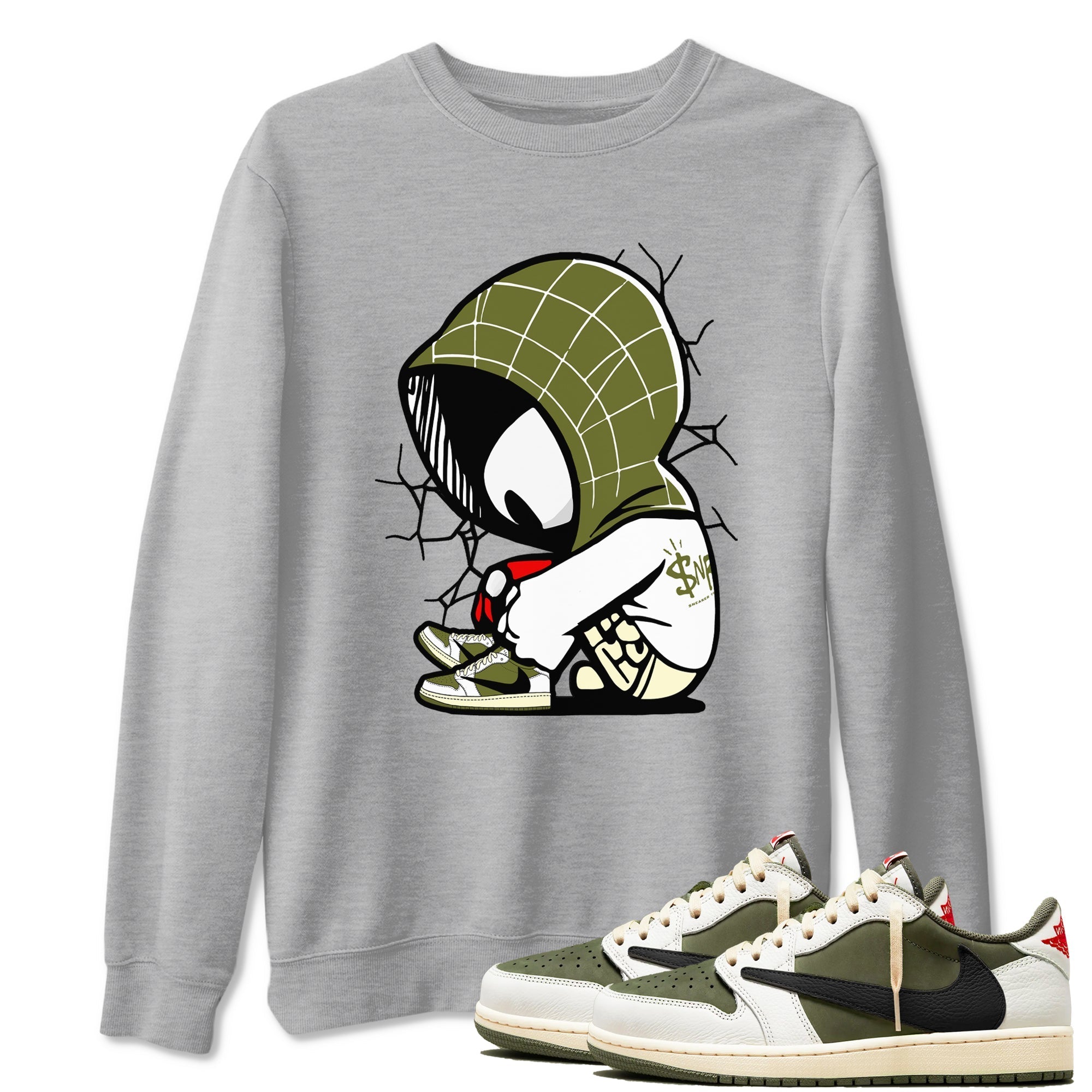 Baby Spider Sneaker Tees - Air Jordan 1 Travis Scott Medium Olive