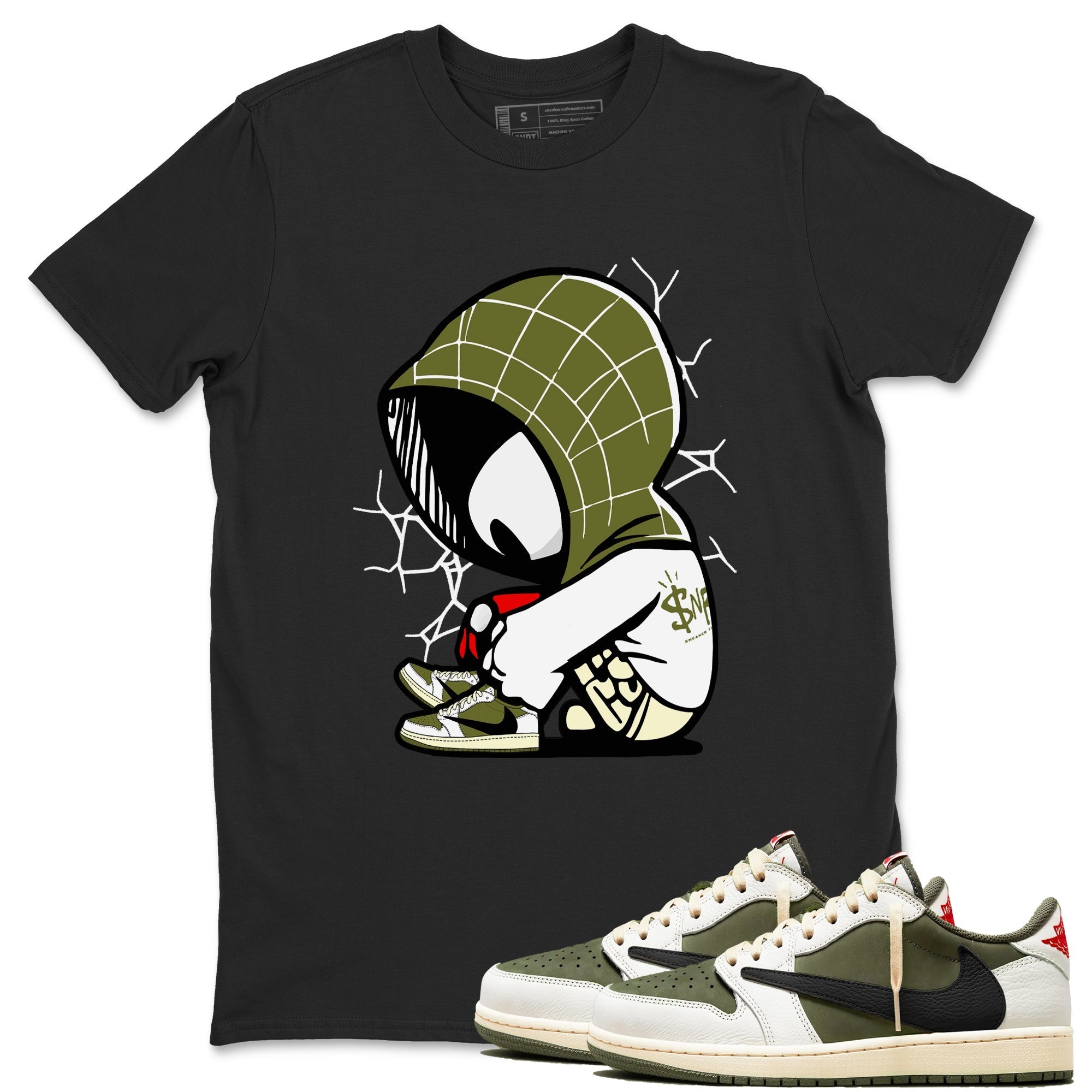 Baby Spider Sneaker Tees - Air Jordan 1 Travis Scott Medium Olive