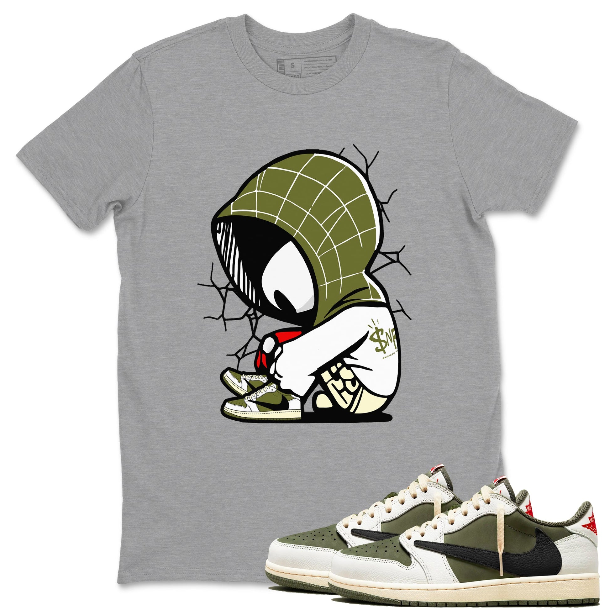 Baby Spider Sneaker Tees - Air Jordan 1 Travis Scott Medium Olive