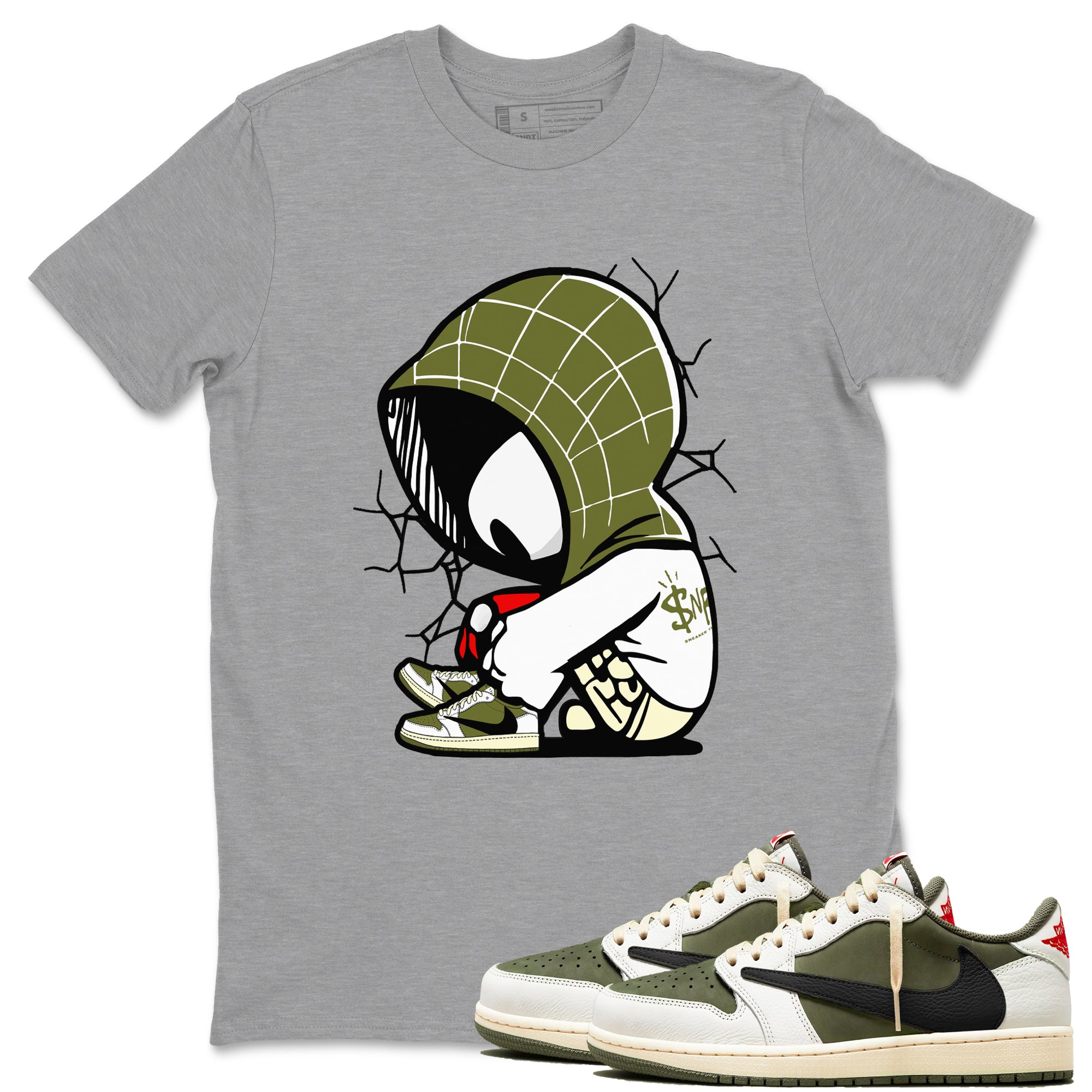 Baby Spider Sneaker Tees - Air Jordan 1 Travis Scott Medium Olive
