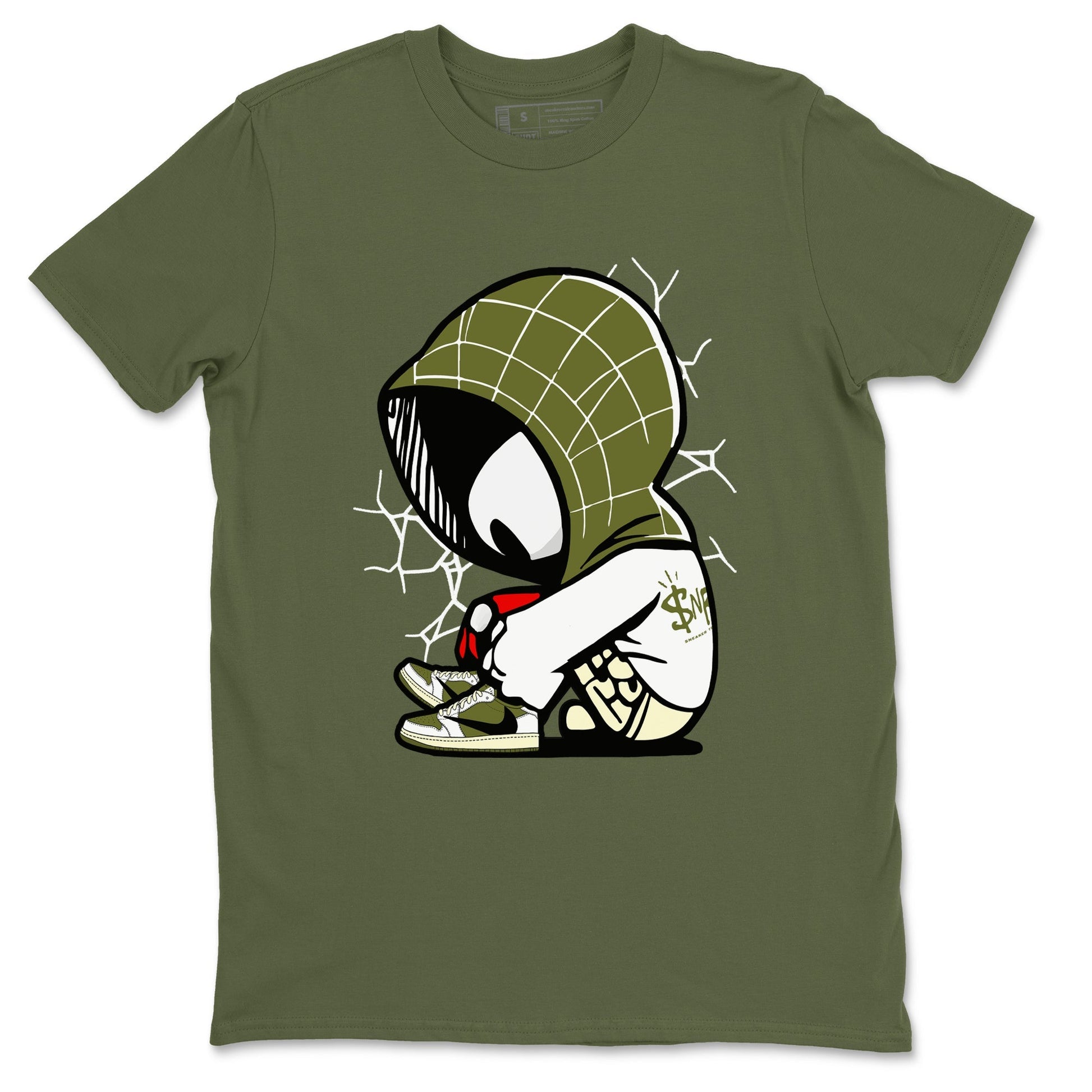 Baby Spider Sneaker Tees - Air Jordan 1 Travis Scott Medium Olive